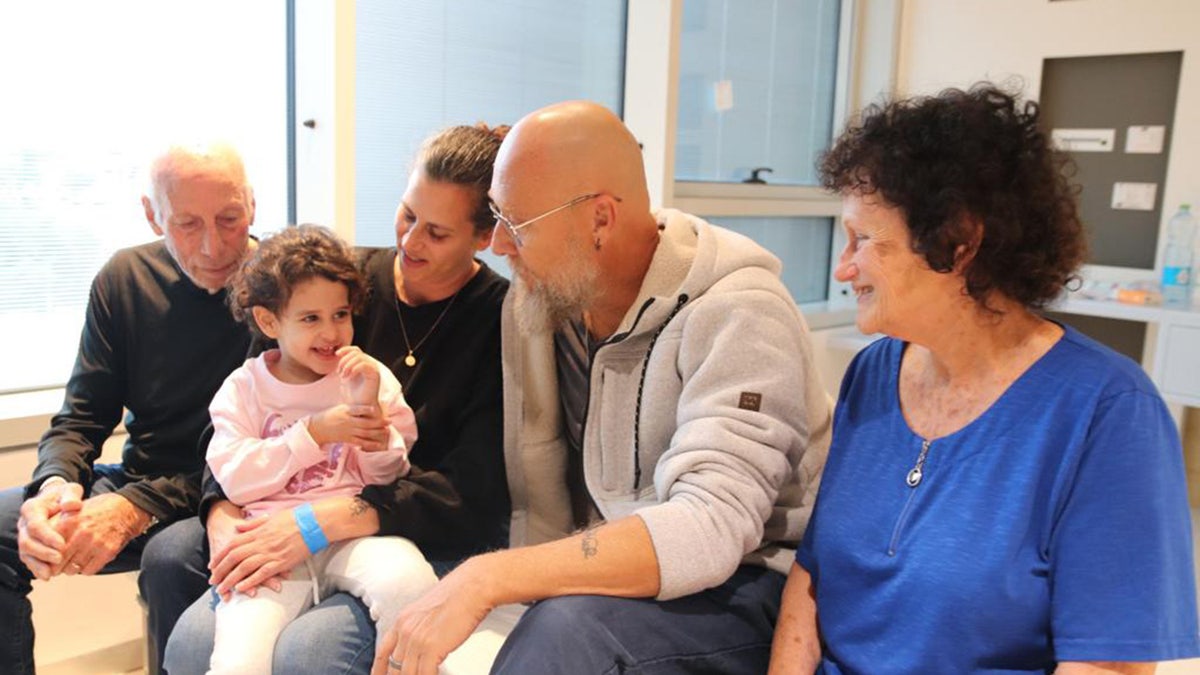 Avigail Idan and family at hospital